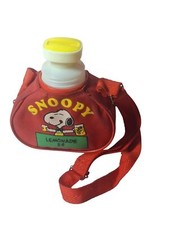 Vintage Snoopy Lemonade 5  ARC Red Water Bottle With Strap