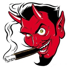 Mini Smokin Devil Head Sticker Decal Poster Art Coop Left Facing Cp10bl Roth Mini Smokin Devil Head Sticker Decal Poster Art Coop Left Facing Cp10bl Roth