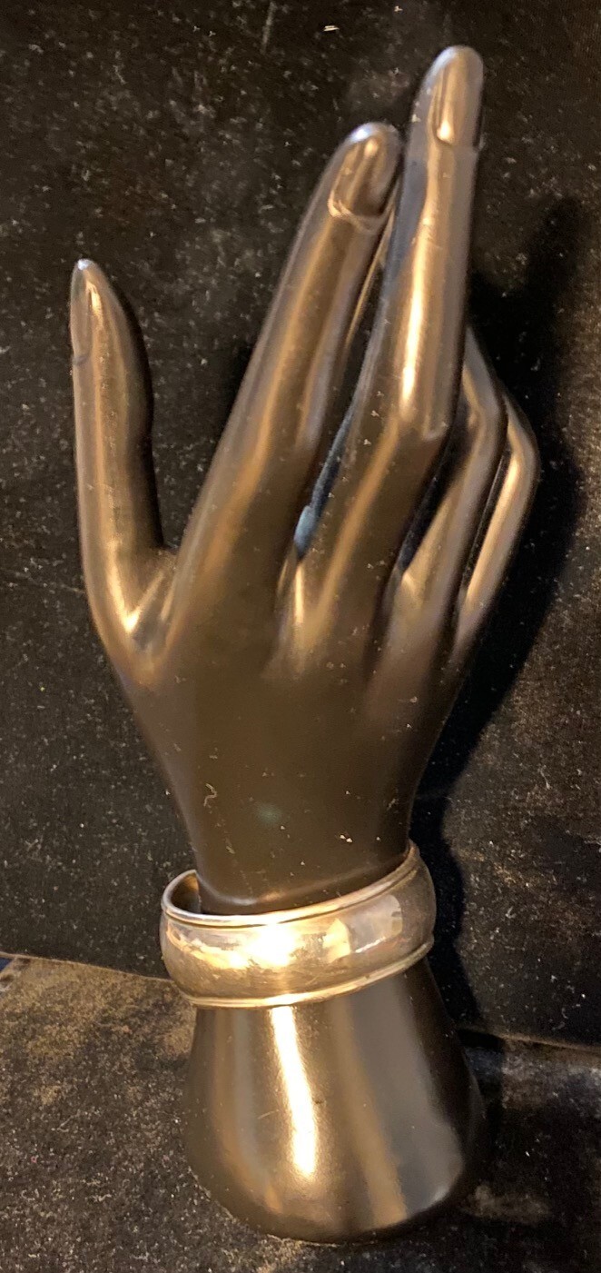 Mexican Solid Sterling Silver Cuff Bangle Bracele… - image 1