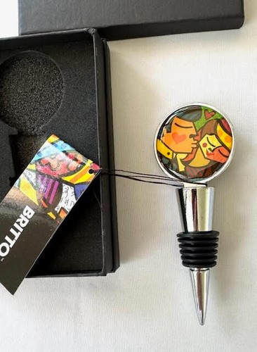 Tapón de botella de doble cara Romero Britto pareja amorosa - Imagen 2 de 4