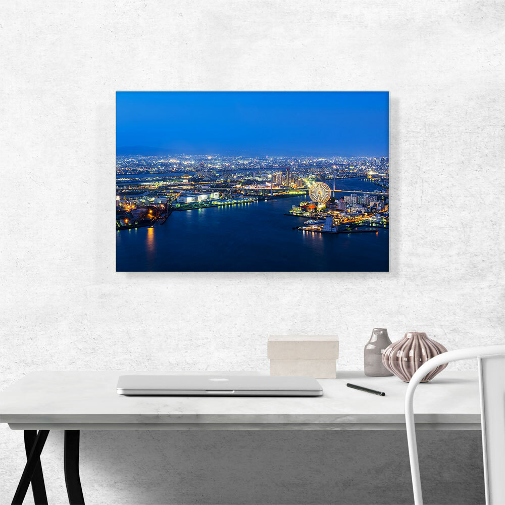 ARTCANVAS Osaka Japan Blue Skyline Canvas Art Print | eBay