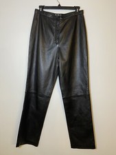 Mixit genuine black leather straight leg high rise pants size 8