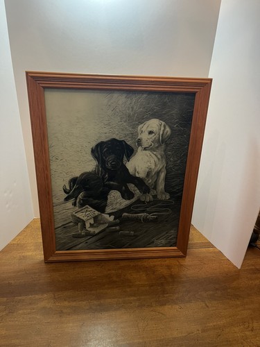 Labrador Retriever Puppies Photo W/frame