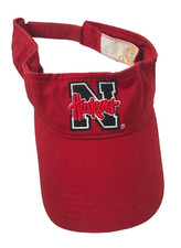 Nebraska Cornhuskers NCAA Logo Red Strap Back Adjustable Sun Visor Cap