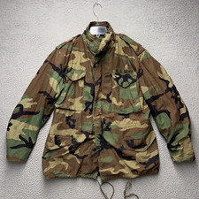 Cold Weather Field Coat Jacket Men Medium Green Camo US Army Alpha Industries