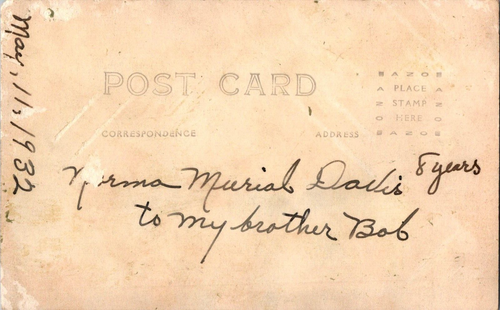 Postkarte RPPC Young Myrna Konfirmationskleid echtes Foto 1932 unverpostet - Bild 2 von 2