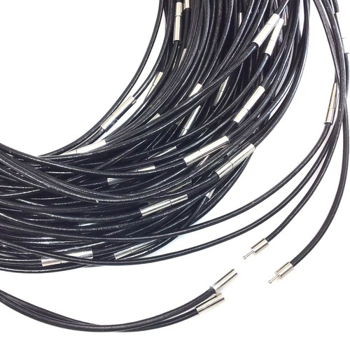 Leather Cord Necklace Bayonet Clasp Surfer Choker Black,Brown 2mm 3mm 4mmBeading - Picture 11 of 20