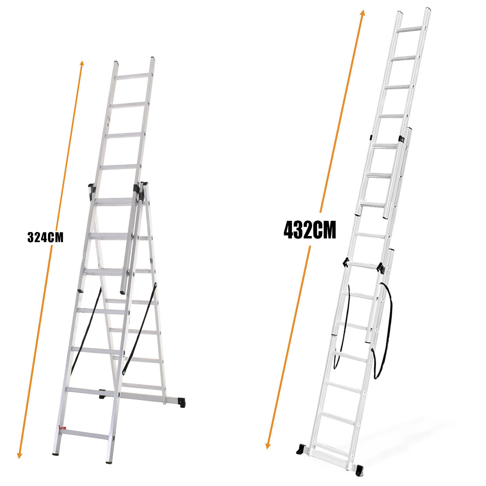 DOUBIE EXTENSION 3 SECTION ALUMINIUM EXTENSION LADDER TRIPLE
