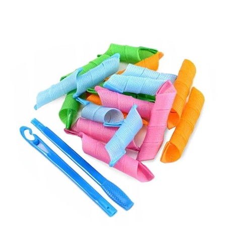 Heatless Spiral Hair Curlers Set 18-Piece No-Heat Curling Kit with Styling Hooks - Picture 6 of 9