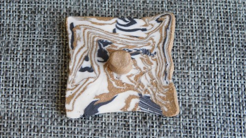 Vintage Nerikomi Button John Quimby Square Aprx: 1-3/4" #1722 - Bild 3 von 4