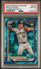 2024 BOWMAN SAPPHIRE ED CHROME PROSPECTS #BCP86 BROCK WILKEN PSA 10