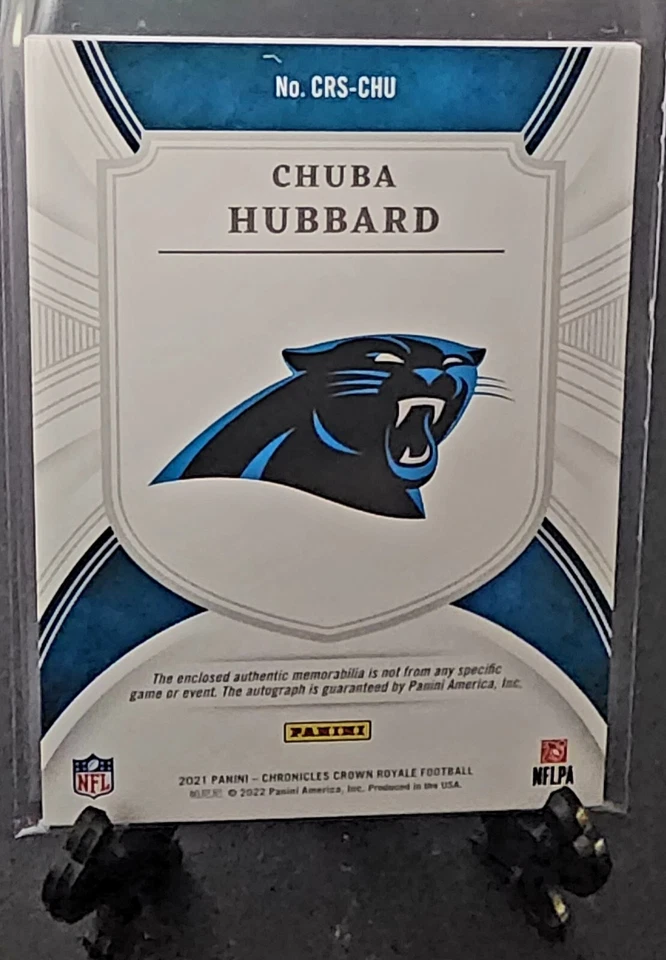 2021 Crown Royale Silhouettes Chuba Hubbard RPA 43/99 🔵🔥🐈‍⬛ - Image 2 of 2