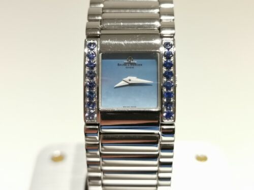 GENUINE SWISS LADIES QUARTZ WATCH"BAUME & MERCIER" CATWALK WITH 16 BLUE SAPPHIRE - Picture 3 of 11