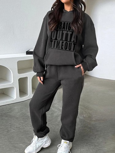 Suit Winter Spring Tracksuit Women 2 Pieces Set Sports Sweatshirts Sweatpants - Bild 3 von 35