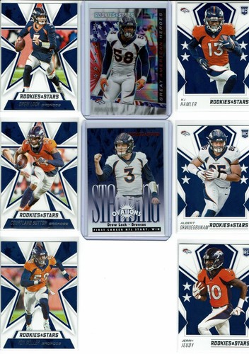 Juego de equipos de novatos y estrellas de fútbol americano Denver Broncos 2020 (6) tarjetas base + Plus+ - Imagen 2 de 4