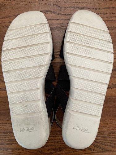 Lifestride Velocity 2.0 Black Open Toe Sling Back Comfy Sandals Women's Size 10 - 第 10/10 張圖片