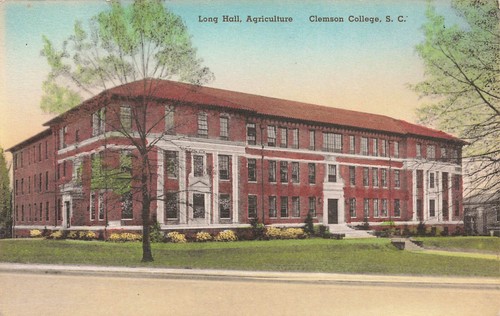 Cartolina LP06 Clemson College S.C. Long Hall Agricoltura Albertype 1920 - Foto 1 di 2