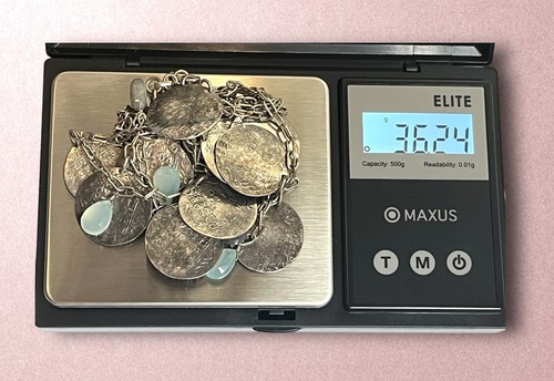 Riviera Labradorit Stella & Punkte Multi Strang Münze Replik Halskette Silber Platte - Bild 8 von 8
