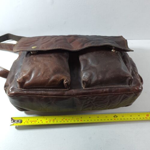 ROWALLAN Leather Satchel Messenger Bag Crossbody Logo Tote Shoulder Vintage - Picture 22 of 24