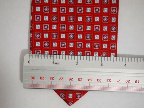 Ermenegildo Zegna Mens Necktie Tie Red Blue Checkered 100% Silk 58" - Picture 5 of 5