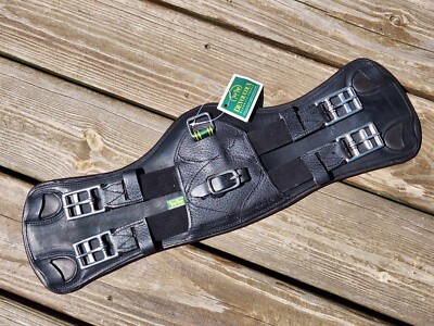 NWT Devoucoux Black Padded Anatomic Short Dressage Girth - 16''-40cm