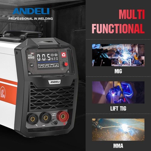 Andeli Mig-250 Mig Welders Mig Mma Lift Tig 3 in 1 Inverter Semi-automatic Weldi - Picture 4 of 29