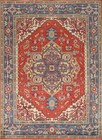 Artisanal Beauty Hand-Knotted Heriz Serapi Indian Living Room Wool Carpet 8x10