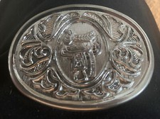Vintage Avon Silver Tone Saddle Western Cowboy Belt Buckle