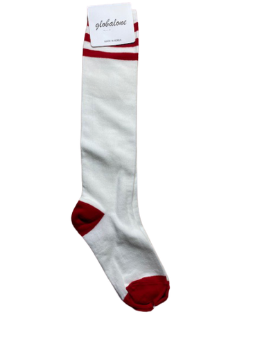 Womens Striped Top Black White Cotton Knee High Socks Made in Korea - Picture 14 of 19