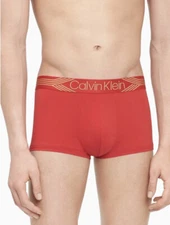 Calvin Klein NB1630 612 Holiday Lines Low Rise Microfiber Trunk Manic Red XL
