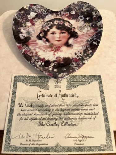 Crestley Collection Prudence Heavenly Hearts Valentine Heart Shaped Plate