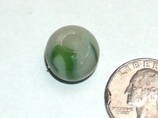 Vintage 5/8" Old Solid Green w/ Swirls Marble with Pontil Mark Unknown Material