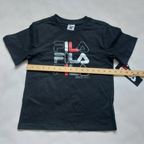 Fila Aol Boy Tee Logo 3 Piece active Set Tank Shorts Black Red Gray Size M 10 - Picture 5 of 10