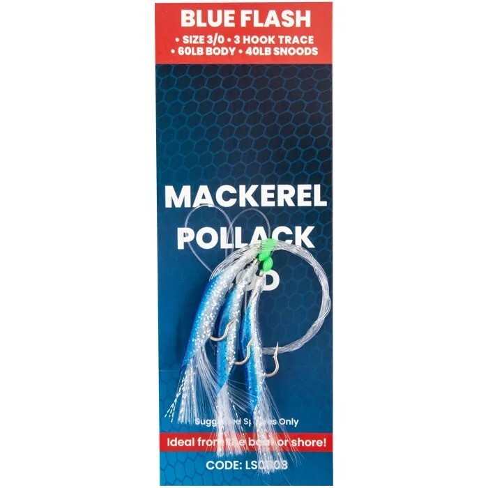 Sonik Sea 3 Hook Blue Flash Trace Size 3/0 Sea Fishing Rig - LS0003