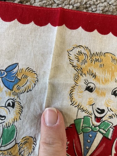 Vtg Children’s Hankie Goldielocks THE THREE BEARS Fairytale Bright Color CUTE - Picture 8 of 8