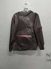Boys Reebok Hoodie Black Hexagon Design Sz S