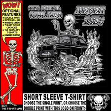 1955 Tri-five Style Hot Rod Muscle Car Outlaw Gasser Drag Race Skeleton T-shirt