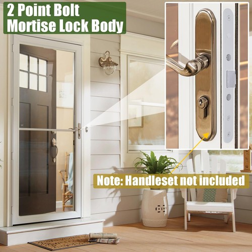 2 Point Bolt Mortise Lock Body Replacement Parts Fit Pella Storm Door Handleset - Picture 3 of 12