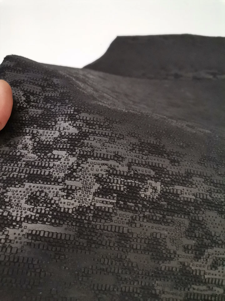 Cow embossed two tone effect leather, Cow suede leather for crafts thick 3 oz - Image 2 of 4