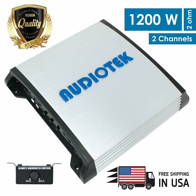 New Audiotek 2 Channels 1200 WATTS Bridgedable Car Audio Stereo Amplifier AT900s