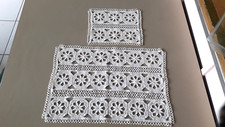 Rare 2 Napperons Anciens Arts de la Table Guéridon Broderie Dentelle Décoration