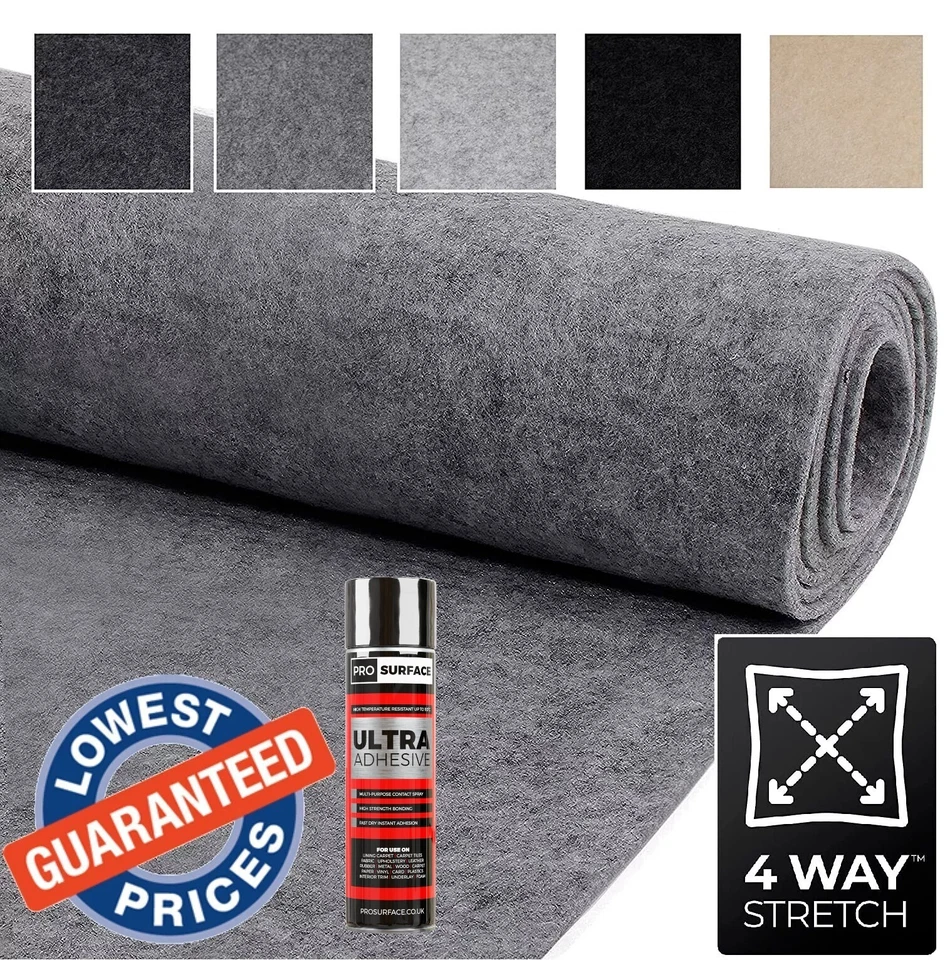 VAN LINING CARPET 4 WAY STRETCH FOR CAMPERS VANS CAR INTERIORS OPTIONAL GLUE