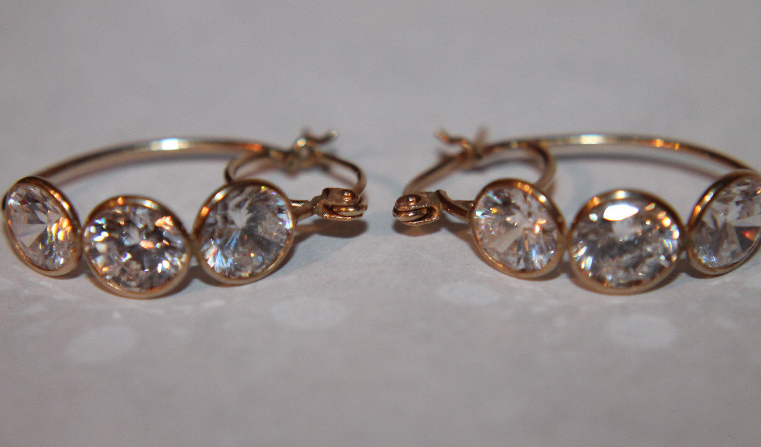 Beautiful Solid 14K Yellow gold CZ Earrings Signed RIMMA Beautiful Solid 14K Yellow gold CZ Earrings Signed RIMMA