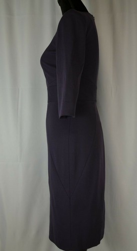 Classiques Entier Dress Siz 2 Purple V-Neck 3/4 Sleeve Sheath Fitted Career Cute - Picture 3 of 9