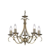 Endon Lighting 2030-5an Bernice 5 Light Pendant Fitting Antique Brass Plate Endon Lighting 2030-5an Bernice 5 Light Pendant Fitting Antique Brass Plate