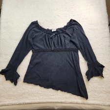 VTG Fashion Bug Y2K Babydoll Milkmaid L Texture Witchy Whimsy Goth Fairy Lace