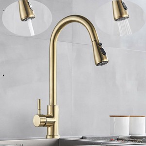 Küchenarmaturen aus Gebürstetem Gold Ausziehbarem 360-Grad