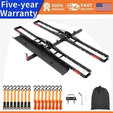 600 Lbs Dirt Bike Carrier for 2 Motorcycle Carrier Hitch Mount W/Ramp Heavy Duty