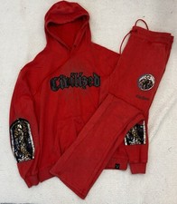 Civilized Sweat Suit Red Large Wide Bottom Pants