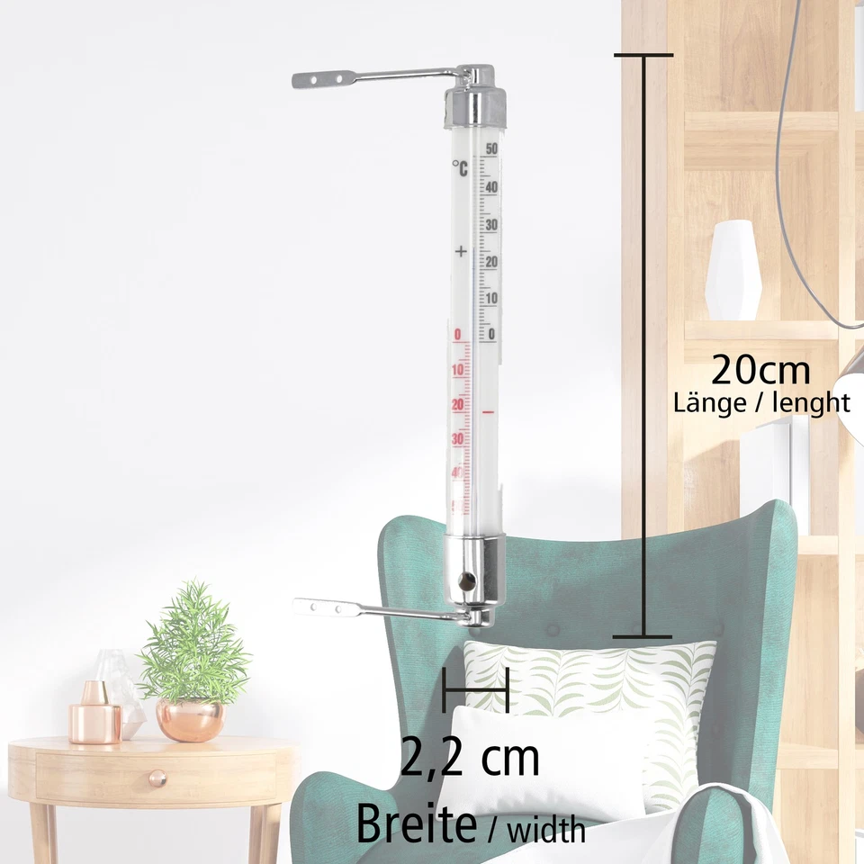 Fensterthermometer Wiener Analog Fensterrahmen Fenster Außen Thermometer - Bild 3 von 4